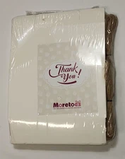 NEW Moretoes 12 White Kraft Cardboard Boxes For Gifts Wedding Party Brown String