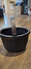 Antique Chinese hand Woven Willow Basket 13  long,9 inch wide,16.5 high