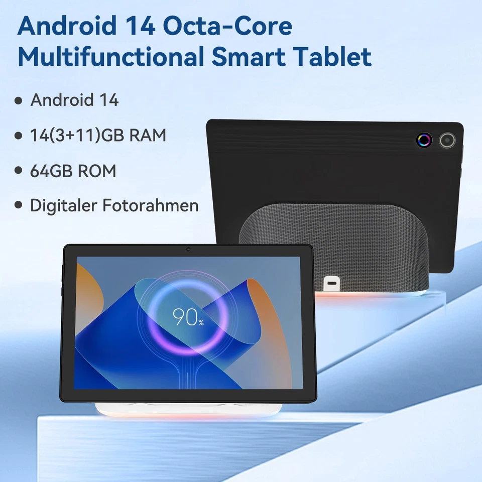 Android 14 Tablet  Wi-Fi 6 BT 5.3 14 GB RAM und 64 GB ROM erweiterbar - Bild 3 von 4