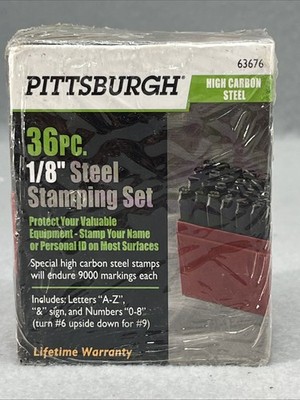 Pittsburgh 36 piece 1/8'' Steel Stamping Set Brand New Carpentry Label Crafting