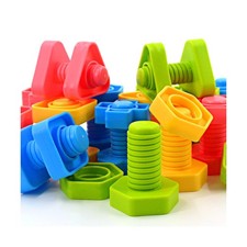 TOMYOU 32 pcs Shapes Nuts and Bolts Stacking Toys - STEM Color Sort... Fast Ship