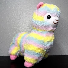 Rainbow Alpaca Llama Plush Stuffed Animal Squishy Toy Soft Fur  Plushy Colorful