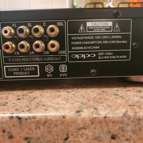 Oppo BDP-103 EU 4K SACD Multi Region DVD Blu-Ray Player Tested Working w Remote - Picture 7 of 9