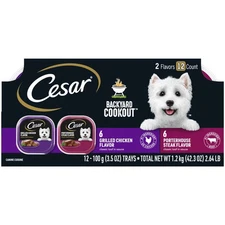 Cesar Backyard Cookout Adult Wet Dog Food Classic Loaf in Sauce Variety Pack,...