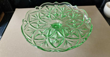 Vintage Green Glass Pedestal Cake Stand