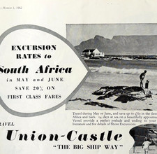 1952 Union Castle Mail Ship Advertisement South Africa Transportation DWD22B