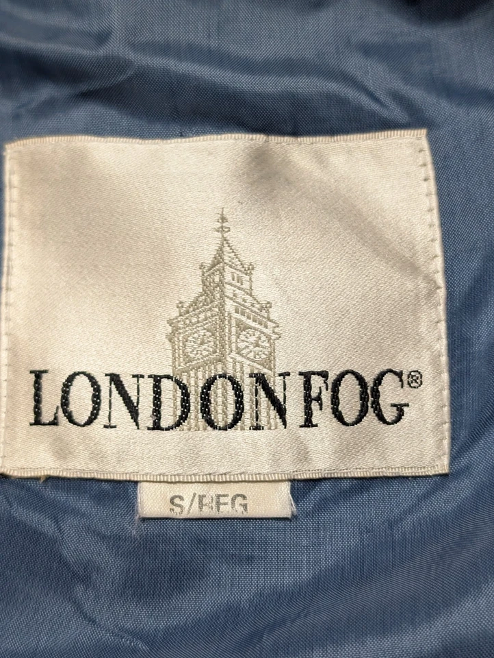 London Fog Manteau Trench Long Fin Léger S Bleu Poussière Capuche | 316BSR - Photo 2/4