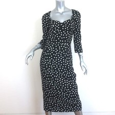 Dolce & Gabbana Polka Dot Longuette Bustier Dress Black/White Cady Size 44