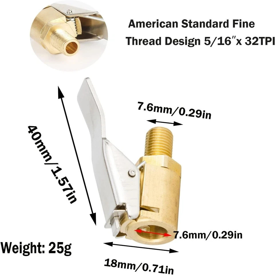 3x Messing Autoventil Adapter - Ventiladapter Für Luftpumpen
