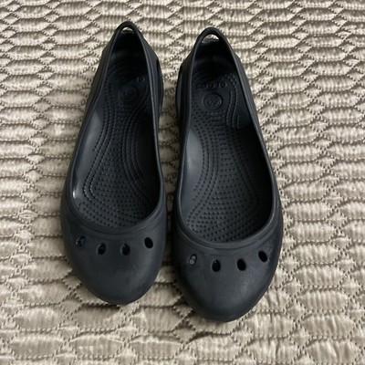 Crocs Kadee Solid Black Ballet Flats Almond Toe Women's sz 9