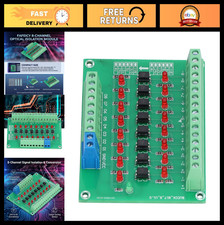 8 Channel Optical Isolation Module - 24V to 5V Optocoupler PLC Signal Converter,