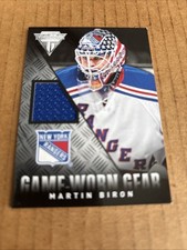 2013 Titanium Game Worn JSY RELIC Martin Biron #GG-MBI Rangers Hockey Card (f3)