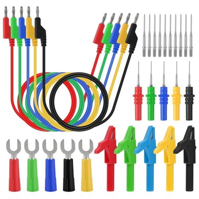 30PCS Back Probe Kit, Banana to Banana Plug Test Lead Set with U-Shaped Conne...