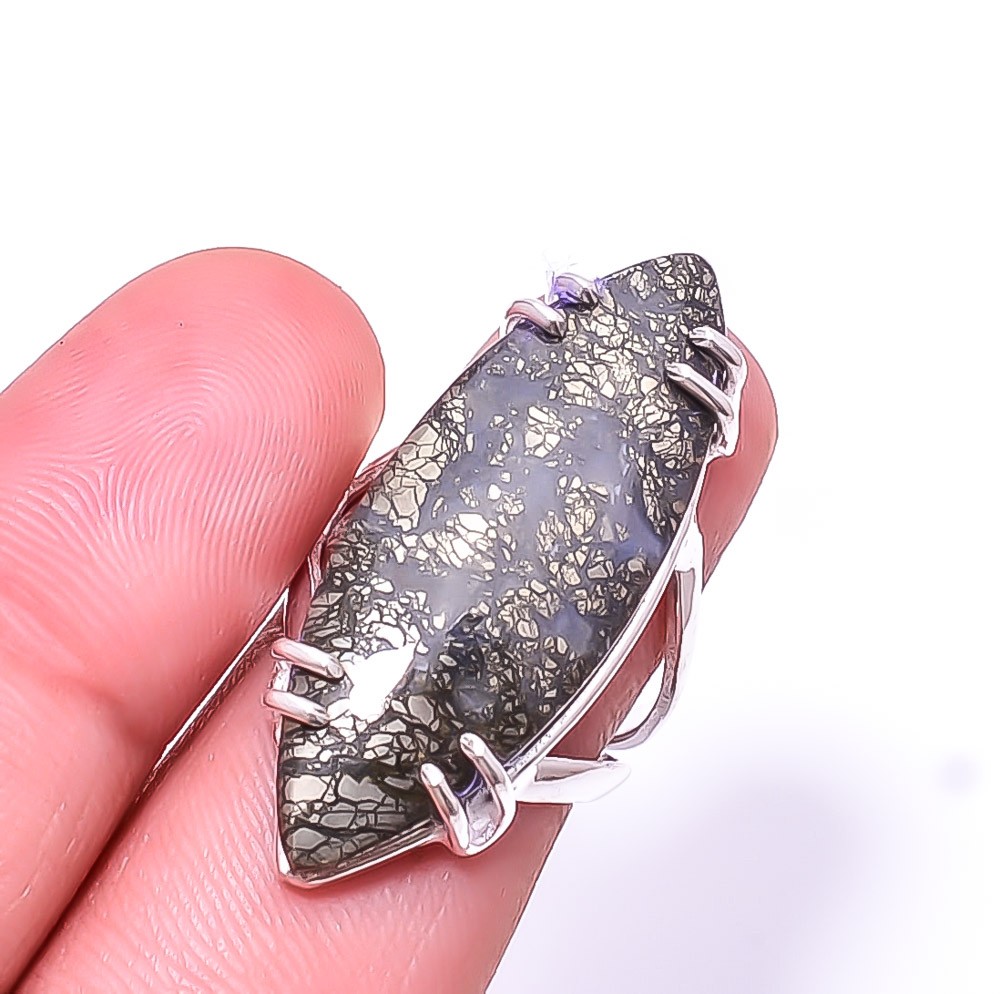 Marcasite Solitaire 925 Sterling Silver Ring s.7 R73, Christmas Gift