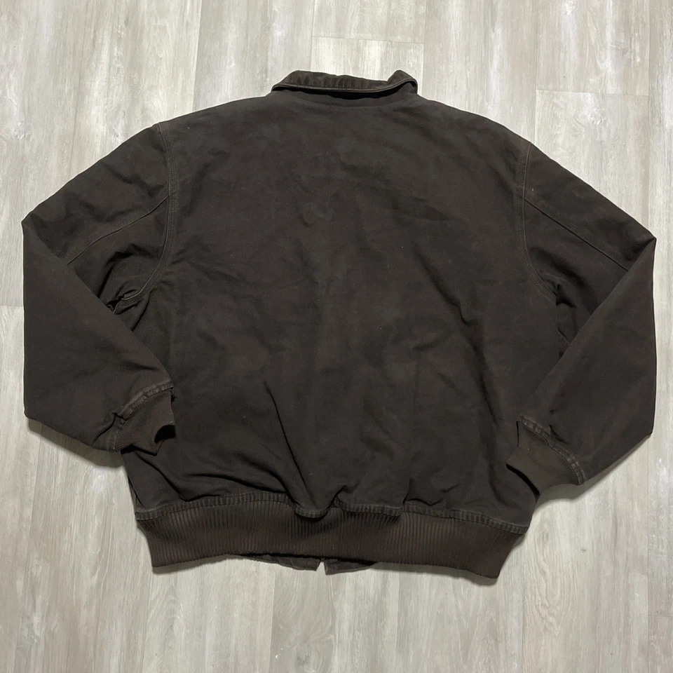 Chaqueta Carhartt Detroit Bankston Hombres 2XL Marrón Ropa de Trabajo Acolchada Forrada 101228-201 Foto 2 de 4