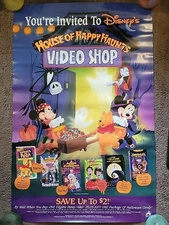 Disney House of Happy Haunts Poster 27x40" VHS Halloween Promo Mickey Jack RARE