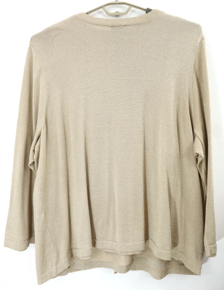 MAGGIE BARNES Mujer Algodón Metálico Twinset Cárdigan Suéter Chaleco 4X 30W 32W Foto 2 de 4