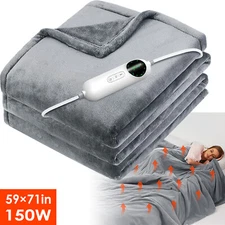 New Heated Blanket Fleece Electric Throw Blanket Fast Heating Auto off Washable