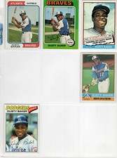 Dusty Baker  Topps Lot (29)  Base Braves Dodgers