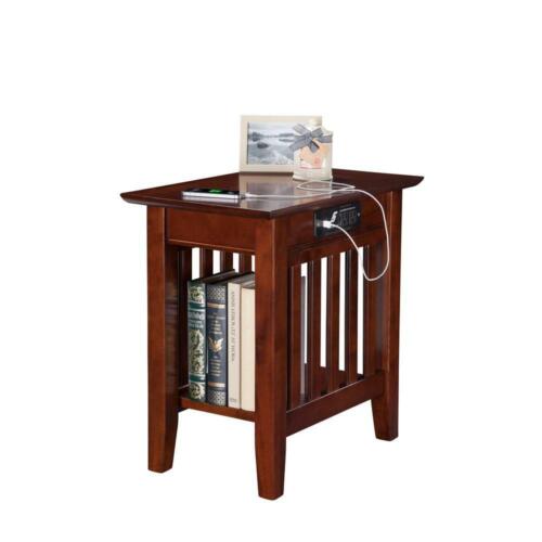 Atlantic Furniture Side Table AC/USB Charging Station Solid Wood 9 ft. Cord - Picture 4 of 5
