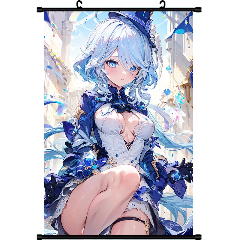 genshin impact furina Anime HD Posters Home Decor Wall Scrolls Otaku  60X90cm D12