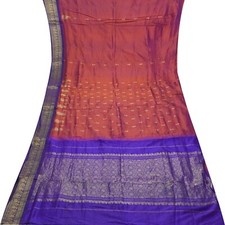 Vintage Purple Dual Tone Sarees 100 Pure Silk Zari Handwoven Sari 5YD Fabric