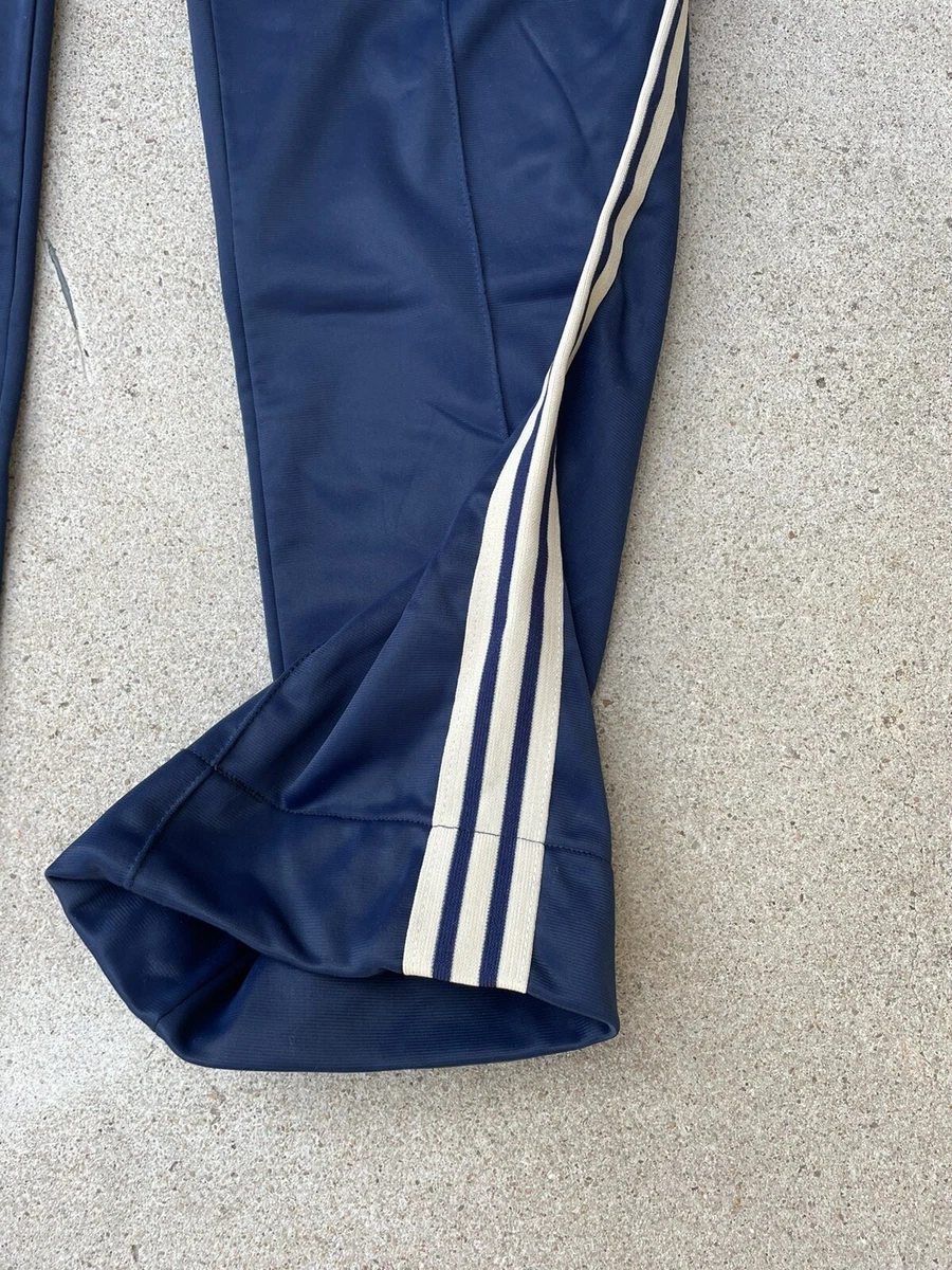 Vintage 80s Adidas ATP Keyrolan Striped Navy Blue Athletic Track Pants Men’s XL
