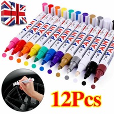12PC Acrylic Paint Marker Pens Permanent Art Rock Metal Glass Pebble Waterproof