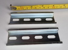 2 x TOP HAT DIN RAIL 35MM x 100MM SLOTTED  7.5mm Depth
