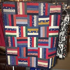 Hand Made Quilt Forth Of July Red White And Blue Stars And Stripes