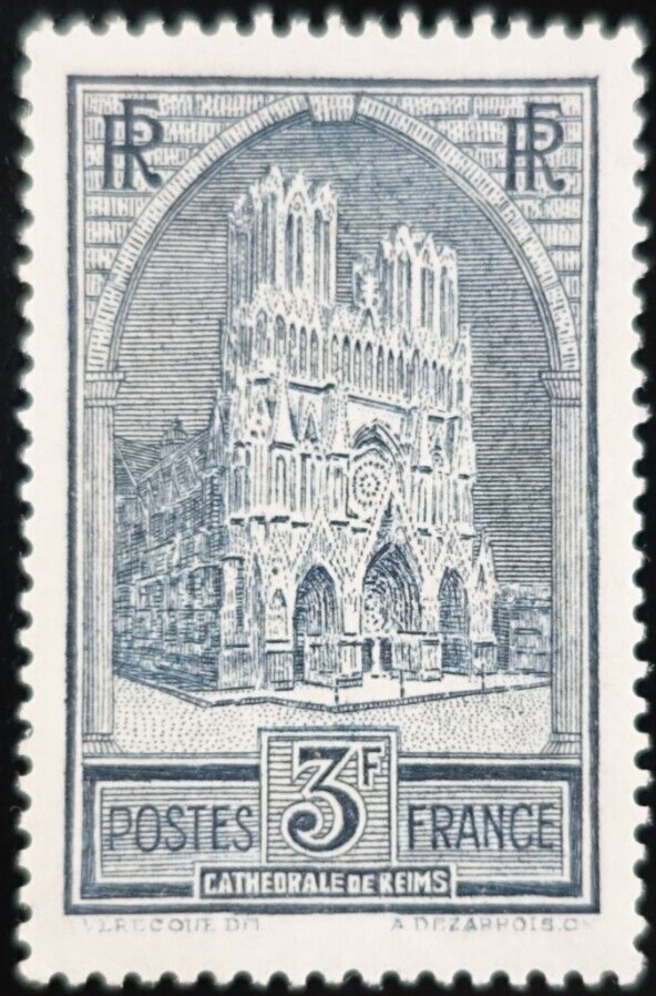 Reimsページ‼️ France Stamp Cathedral Reims N° 259 Type I mint MH | eBay UK