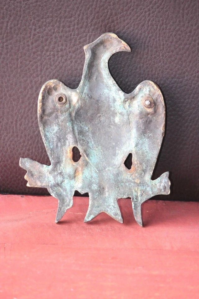 Batente de porta bronze águia e escudo vintage americano decorativo colecionável - Imagem 4 de 4