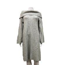 Ann Taylor Cowl Neck Dress Gray Medium Soft Warm Stretchy Fuzzy Winter Fall Cozy