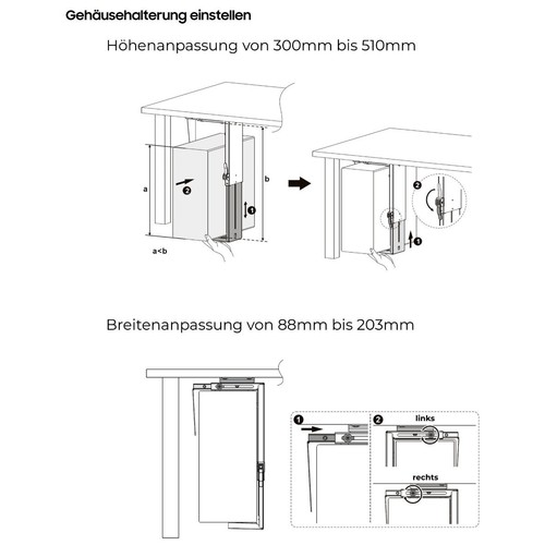 Massive Stahl Schreibtisch Computer PC-Halterung XXL - Bild 6 von 6