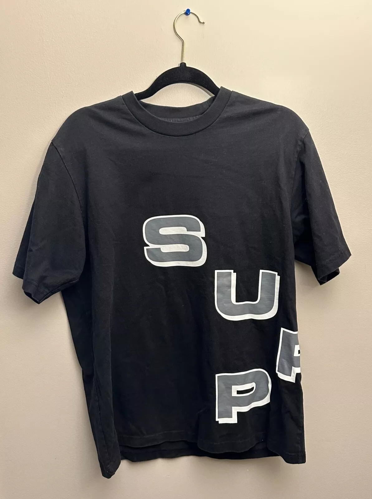 T shirt Supreme Noir Stagger FW18 Medium
