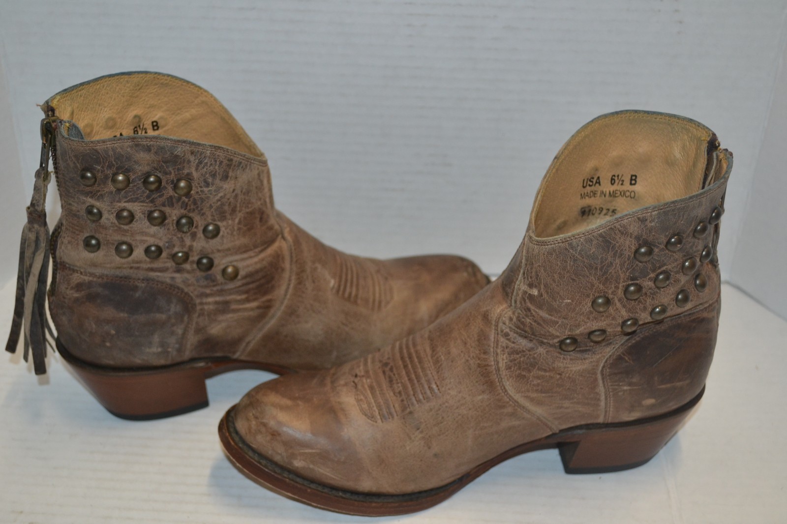 Shyanne Brown ANKLE LEATHER 6.5 B Western Studded WES… Gem