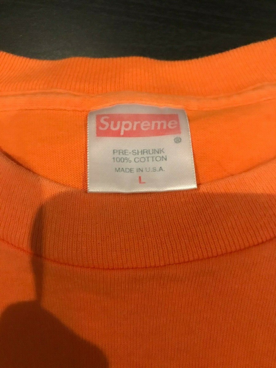 Supreme 1999 Orange on Orange Tonal Bold Font Box Logo Tee Size