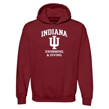 Indiana Hoosiers Arch Logo Swimming & Diving Hoodie - Cardinal