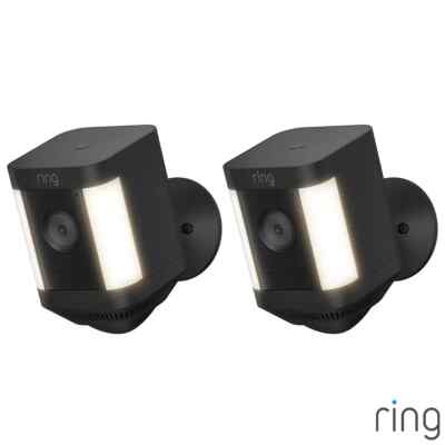 Ring Akku Spotlight Cam Plus in schwarz 2er Pack Zwei-Wege-Gespräch