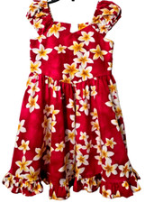 Vintage Royal Hawaiian Dress 6 Fit Flare Hibiscus Floral Lilo Red Beach Cruise