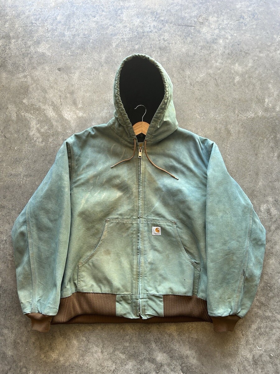 Vintage Carhartt Hooded Active Jacket Forest Green Dyed 2XL 2000s