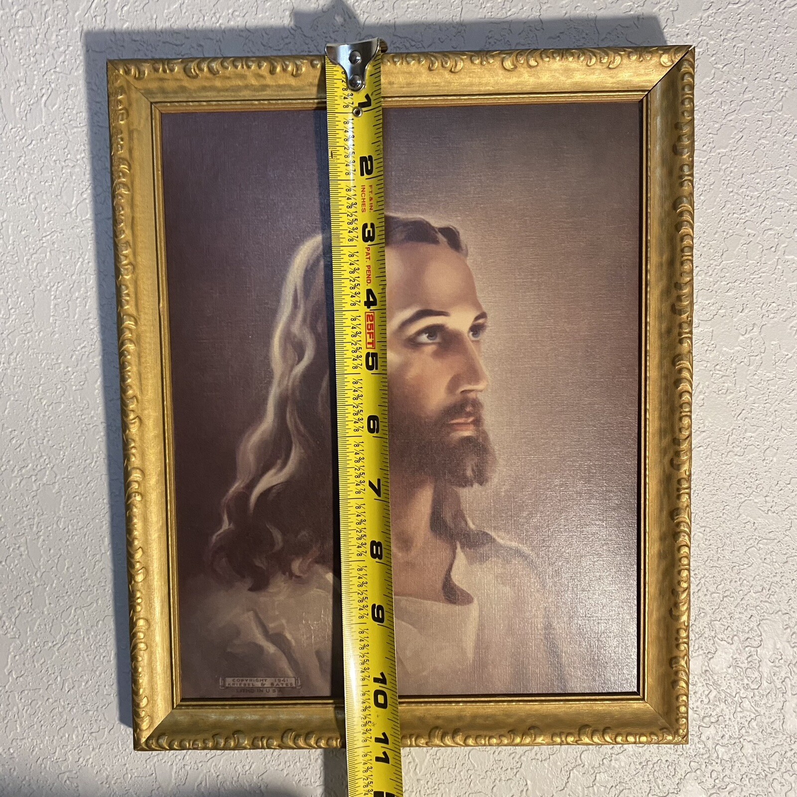 Vintage 1941 Warner Sallman Jesus Head of Christ Litho 8 X 10 Kriebel
