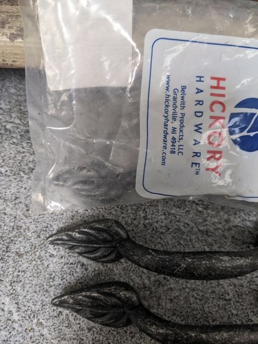 Posten botanische Blatt Astgriffe Knöpfe schwarz anthrazitgrau + einige Vintage andere - Bild 3 von 10
