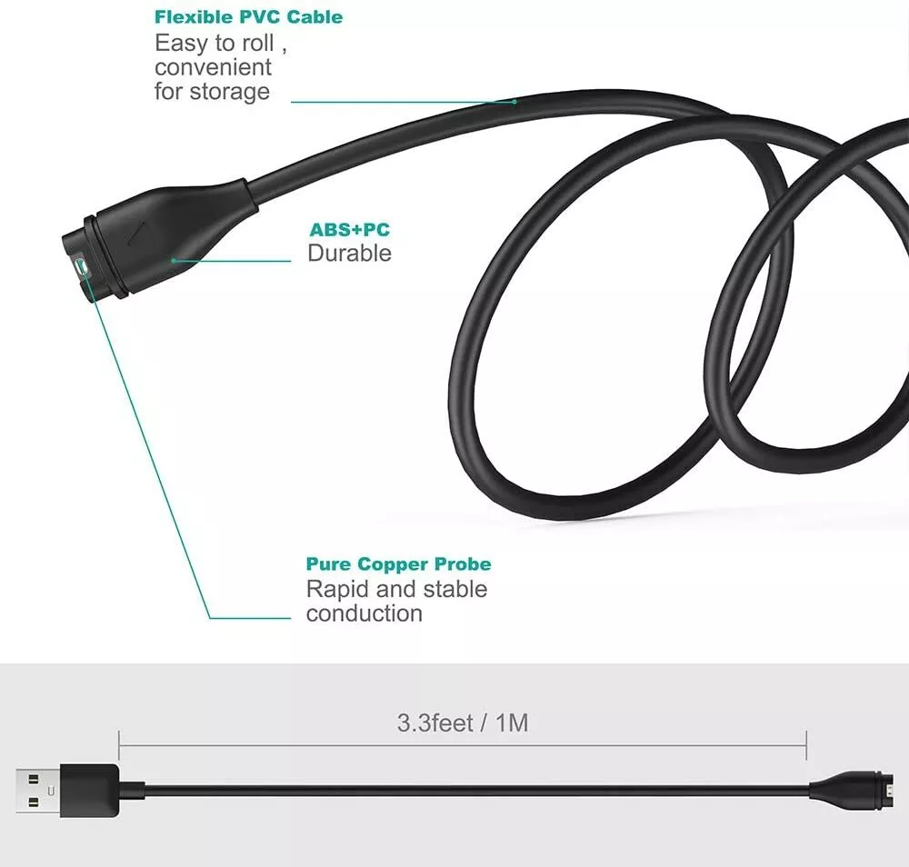 USB Charging Cable for Garmin Approach G12 S10 S12 S40 S42 S60 S62