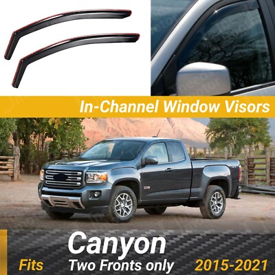 Fits GMC Canyon 2015-2021 In-Channel Vent 2PCs Window Visor Rain Guard Deflector