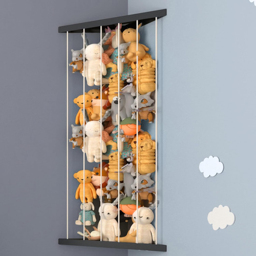 Corner Stuffed Animal Storage Organizer, Kids Plush Toys Storage Holder for Wall
