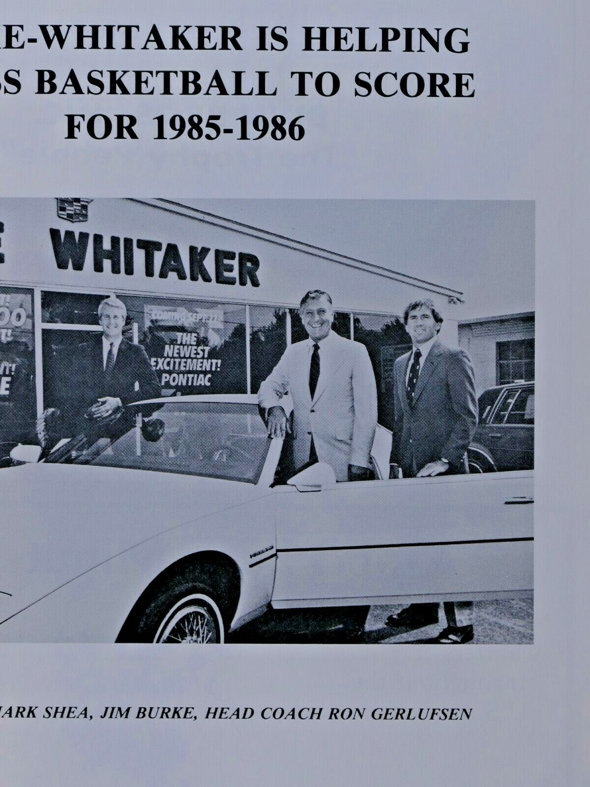 Jim Burke Whitaker GM Ron Gerlufsen Mark Shea U Mass Vintage 1985 Original Ad eBay