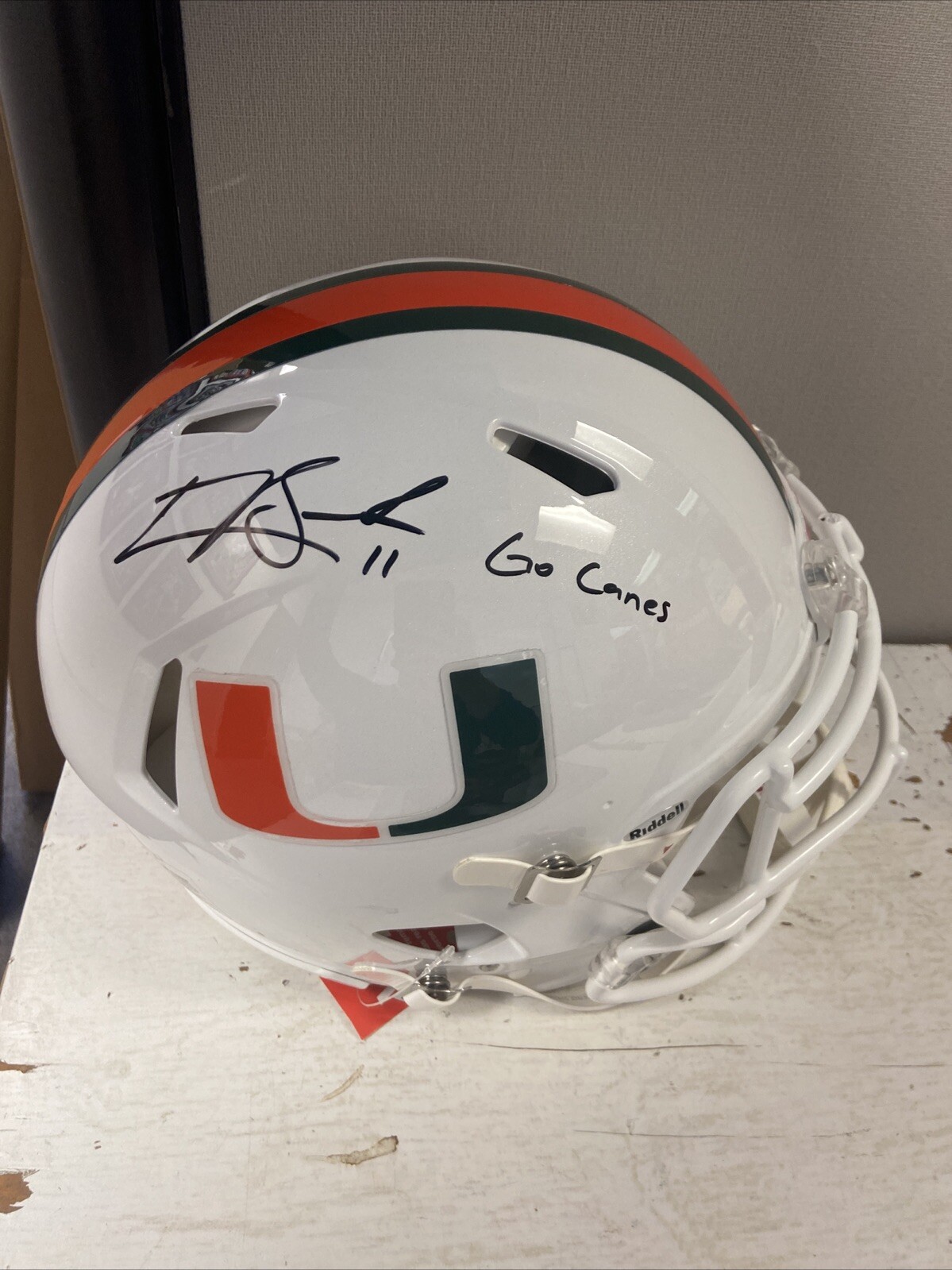Carson Beck Autographed Signed Miami Hurricanes Riddell Speed Full Size Auth BAS Go Canes 