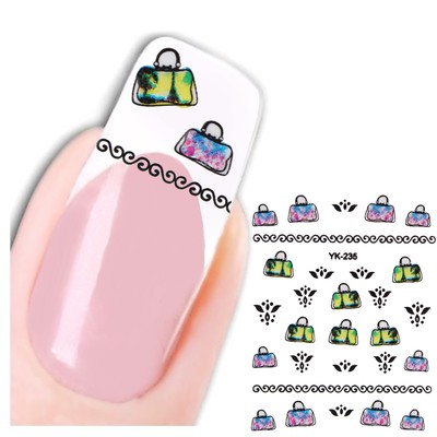 3D Nagel Sticker Nail Art Hand Tasche New Design Kult Aufkleber Water Decall