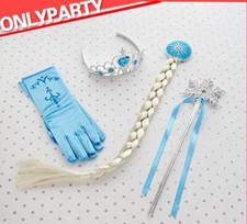 4pcs Kinder Diadem Krone Zauberstab Zubeh&ouml;r Handschuhe Prinzessin Elsacosplay DE